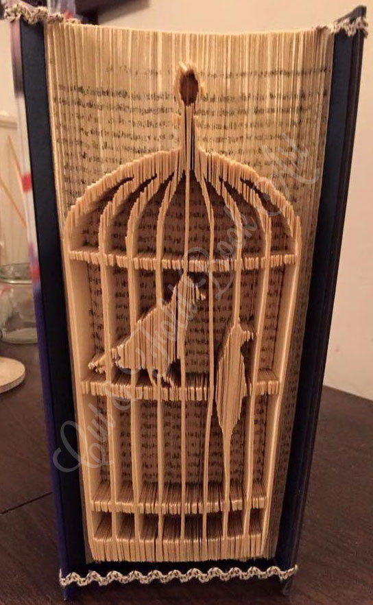 Birds in Cage - Cut & Fold Book Folding Pattern