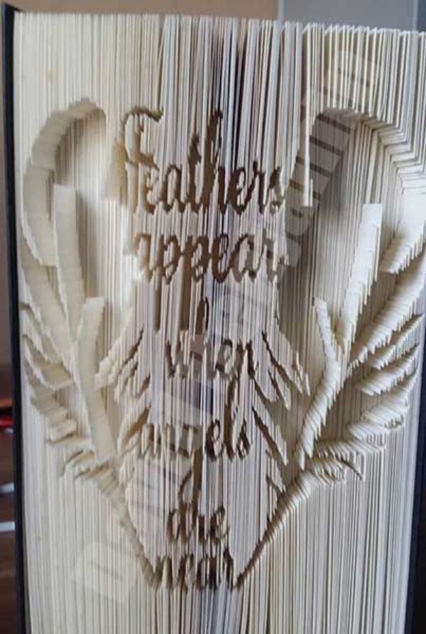 Feathers Appear - Cut & Fold Book Folding Pattern - Cut & Fold Book Art