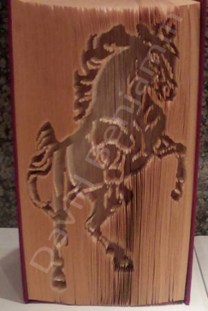 Rearing Horse Cut and Fold Book Folding Pattern