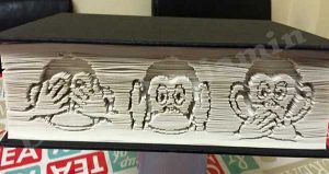 3 Wise Monkeys - Cut & Fold Book Folding Pattern