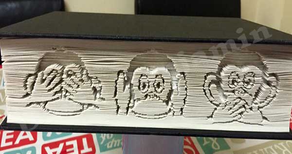 3 Wise Monkeys - Cut & Fold Book Folding Pattern