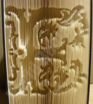 Monogram Fleur F - Cut & Fold Book Folding Pattern