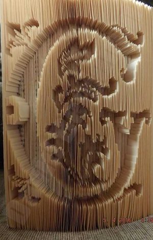 Monogram Fleur G - Cut & Fold Book Folding Pattern