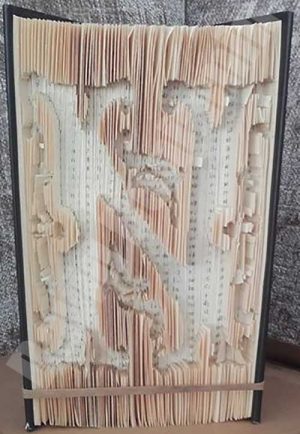 Monogram Fleur N - Cut & Fold Book Folding Pattern