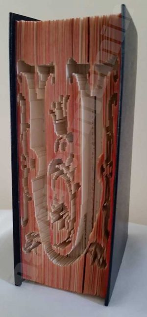 Monogram Fleur U - Cut & Fold Book Folding Pattern