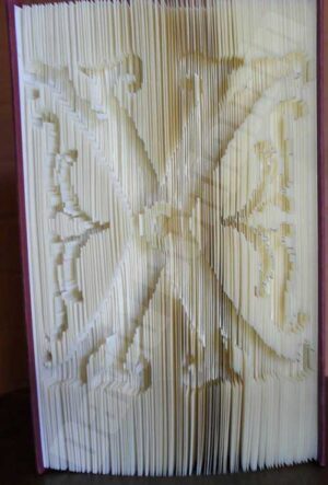 Monogram Fleur X - Cut & Fold Book Folding Pattern