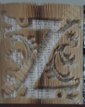 Monogram Fleur Z - Cut & Fold Book Folding Pattern