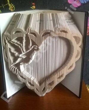 Heart with Dove - Cut & Fold Book Folding Pattern