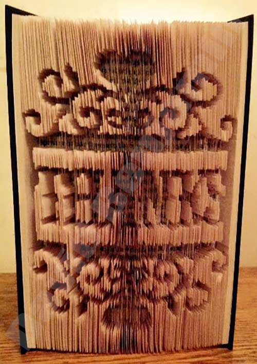 Fancy Border Thanks - Cut & Fold Book Folding Pattern