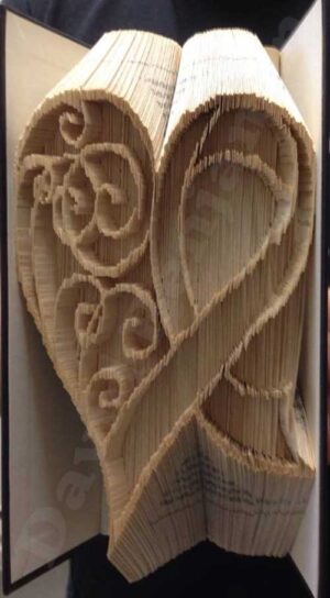 Awareness Ribbon Heart1 - Cut & Fold Book Folding Pattern
