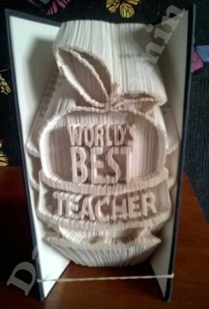 Worlds Best Teacher - Cut & Fold Book Folding Pattern