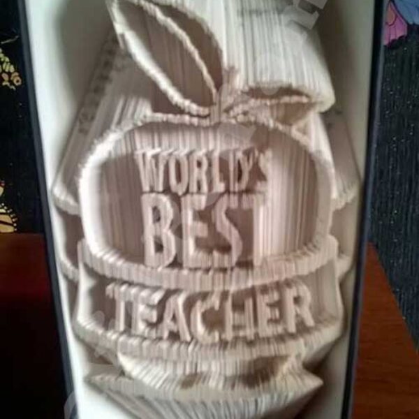 Worlds Best Teacher - Cut & Fold Book Folding Pattern