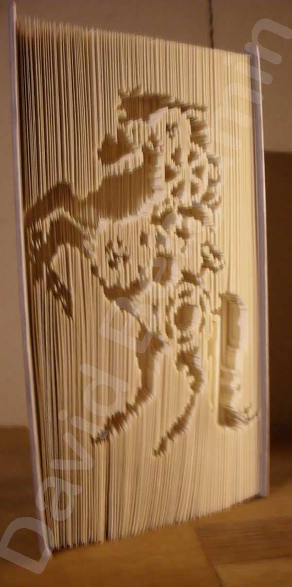 Steampunk Horse - Shadow Cut & Fold Book Folding Pattern - Image 2