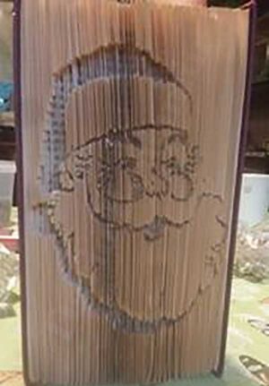 Santa Face - Cut & Fold Book Folding Pattern