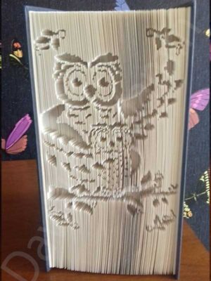 Mother and Baby Owl - Cut & Fold Book Folding Pattern