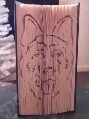 German Shepherd Cut and Fold Book Folding Pattern